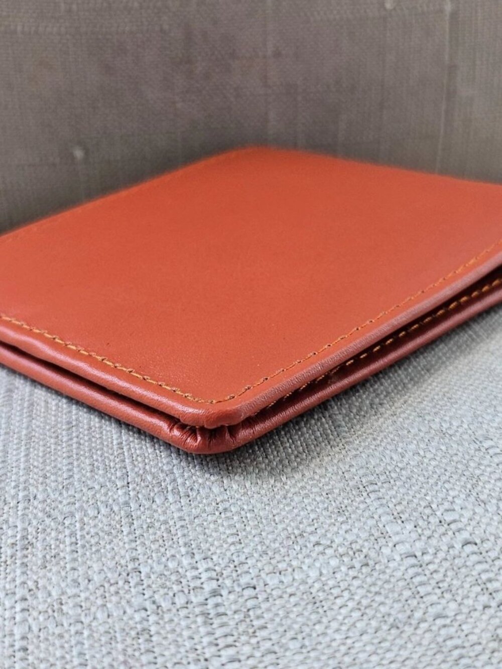 Orange Wallet Handmade Billfold Genuine Leather Billfold Card Holder Purse New